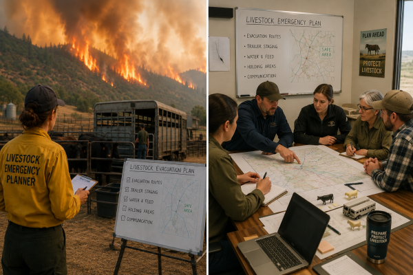 Wildfire season is changing, and emergency planners are finding new ways to protect livestock